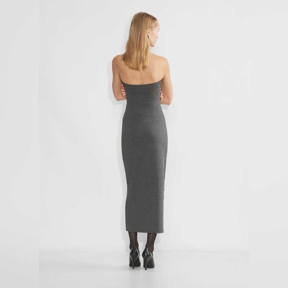 Aritzia grey contour strapless midi dress - Picture 2 of 8